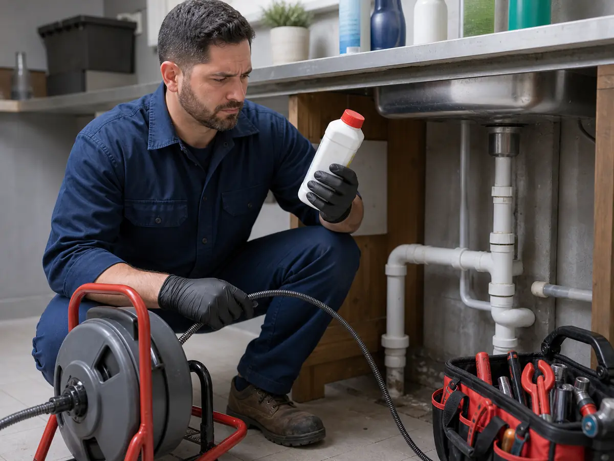 produto químico para desentupir - plumbing service